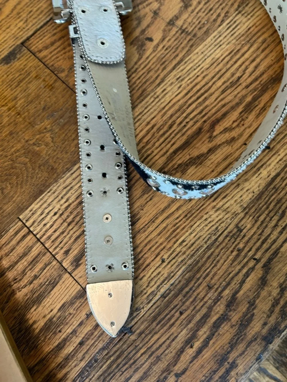 Sterling & Stitch Studded Cowprint BHW 266  Western Belt Rhindstone Glam XL